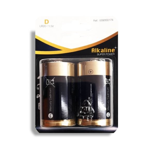 Pile Alcalina LR20(D) 1.5V (Blister de 2 unités) • IluminaShop France